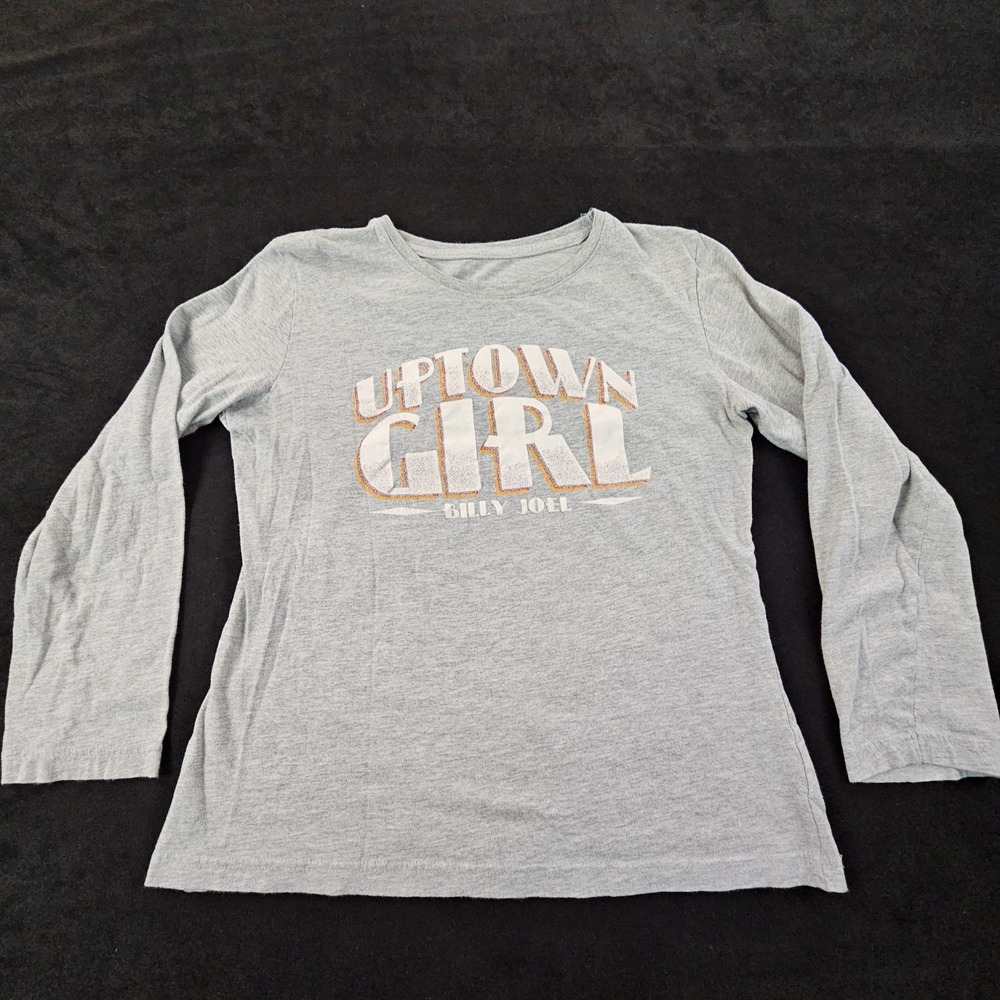 Uptown Girl Bily Joel Gray Short Sleeve Cotton Blend T-Shirt Women's M